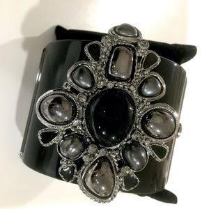 Chanel Black Resin Maltese Cross Cuff Gorgeous Condition